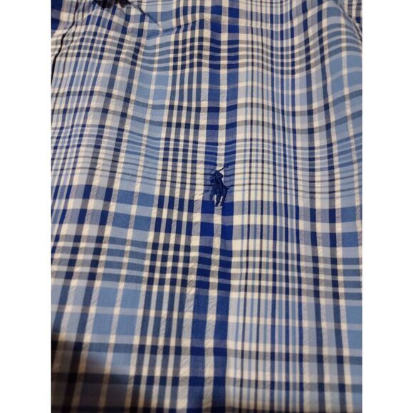 Ralph Lauren Shirt Men's XXL Slim Fit Blue Button Front Short Sleeve - Picture 4 of 8